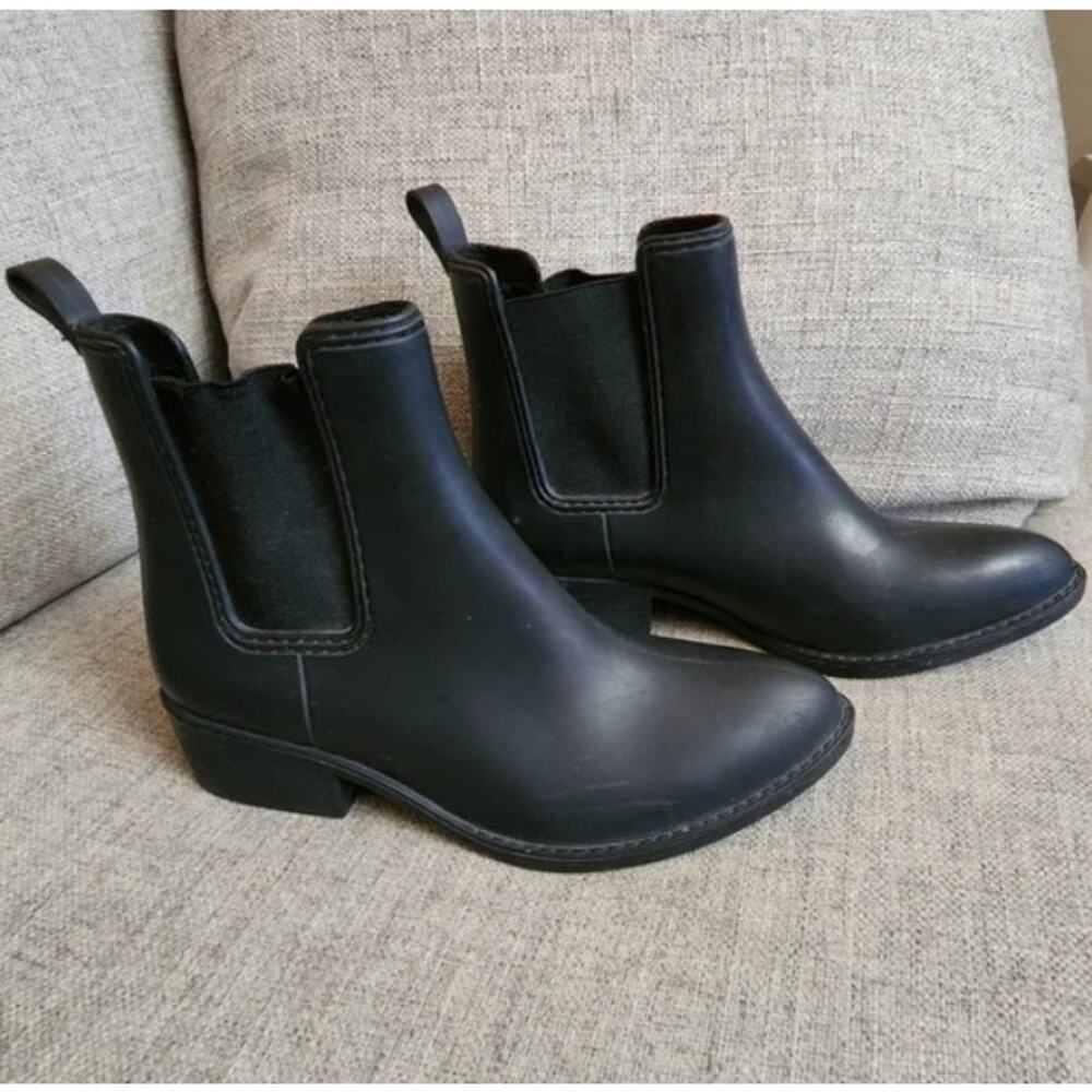 Havana Last Jeffrey Campbell Womens Boots Size 8 Chelsea Rain Rubber Black